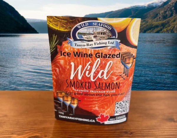wild smoked ice wine salmon retort pouch from Tanya Ray Fishing