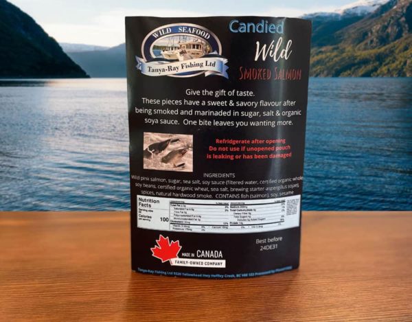 wild smoked Sweet and Savoury salmon retort pouch from Tanya Ray Fishing