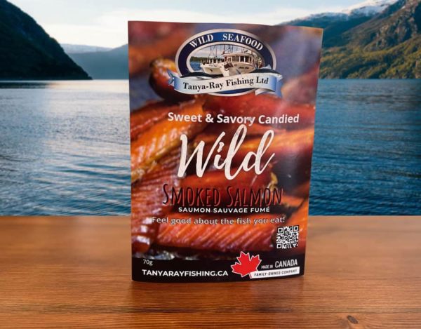 wild smoked Sweet and Savoury salmon retort pouch from Tanya Ray Fishing